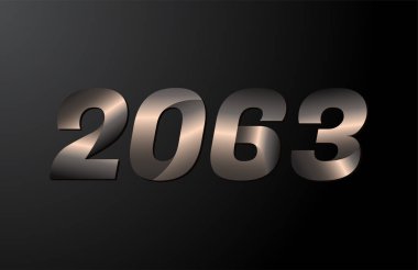 2063 yıllık logoti, 2063 yeni yıl vektörü siyah arkaplanda izole edildi