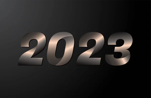 2023年ロゴタイプ 2023年新年ベクトル黒の背景に隔離 — ストックベクタ