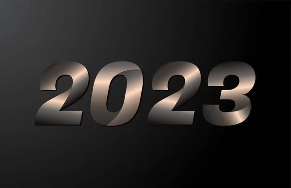 2023 yıllık logoti, 2023 yeni yıl vektörü siyah arkaplanda izole edildi