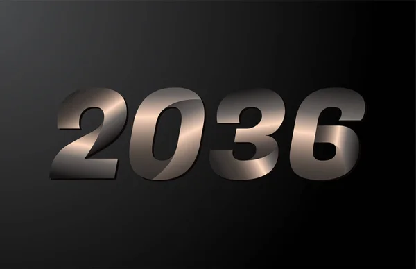 2036 Jaar Logotype 2036 Nieuwjaarsvector Geïsoleerd Zwarte Achtergrond — Stockvector