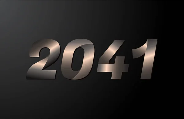 2041 Rok Logogram 2041 Nový Rok Vektor Izolované Černém Pozadí — Stockový vektor