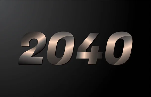 Logotipo 2040 Años Vector Año Nuevo 2040 Aislado Sobre Fondo — Vector de stock