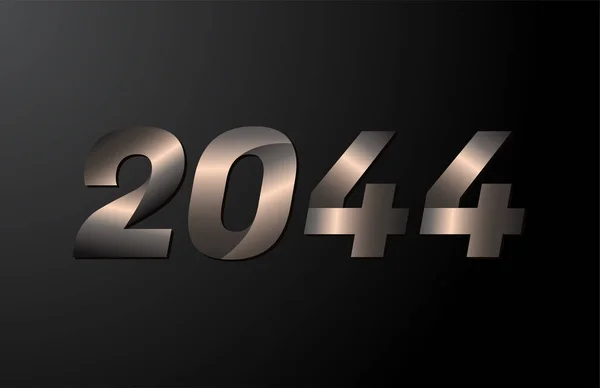 2044 Year Logotype 2044 New Year Vector Isolated Black Background — Stock Vector