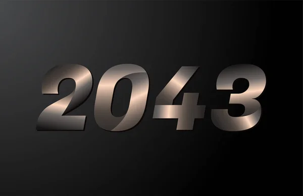 2043年标识类型 2043年新的年份向量分离的黑色背景 — 图库矢量图片