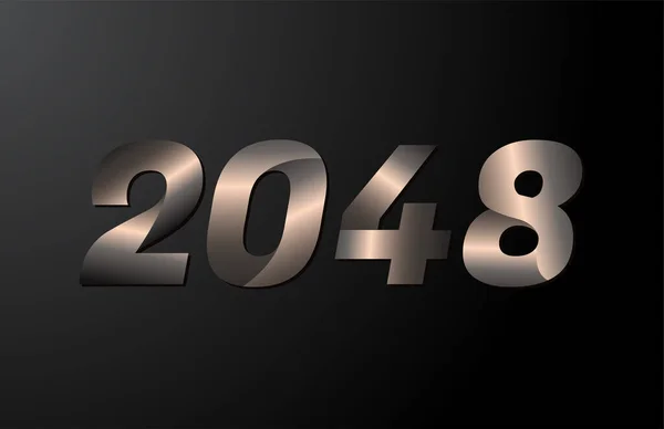 2048 Rok Logogram 2048 Nový Rok Vektor Izolované Černém Pozadí — Stockový vektor