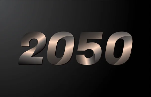 2050年のロゴタイプ 2050年の新年のベクトルは黒の背景に隔離された — ストックベクタ
