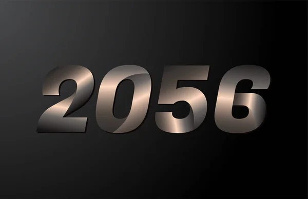 2056年标识类型 2056年新年病媒分离的黑色背景 — 图库矢量图片