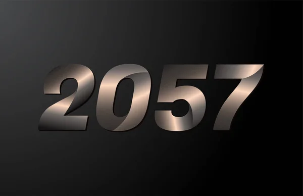 2057 Ano Logotipo 2057 Ano Novo Vetor Isolado Fundo Preto —  Vetores de Stock