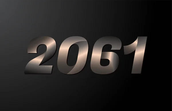 2061 Ano Logotipo 2061 Ano Novo Vetor Isolado Fundo Preto —  Vetores de Stock