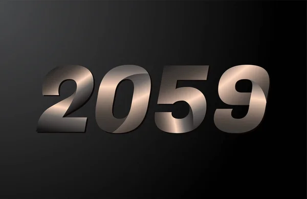 2059 Ano Logotipo 2059 Ano Novo Vetor Isolado Fundo Preto —  Vetores de Stock