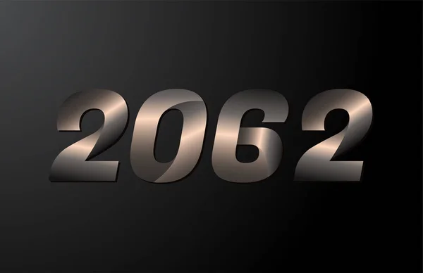 2062 Jaar Logotype 2062 Nieuwjaarsvector Geïsoleerd Zwarte Achtergrond — Stockvector