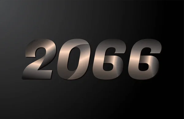 2066 Jahr Schriftzug 2066 Neujahrsvektor Isoliert Auf Schwarzem Hintergrund — Stockvektor