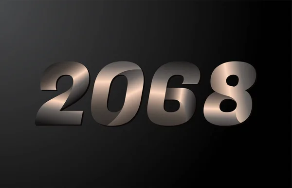 2068 Jaar Logotype 2068 Nieuwjaarsvector Geïsoleerd Zwarte Achtergrond — Stockvector