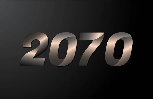 2070 Rok Logogram 2070 Nový Rok Vektor Izolované Černém Pozadí — Stockový vektor