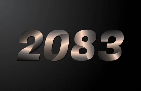 2083 Ano Logotipo 2083 Ano Novo Vetor Isolado Fundo Preto —  Vetores de Stock