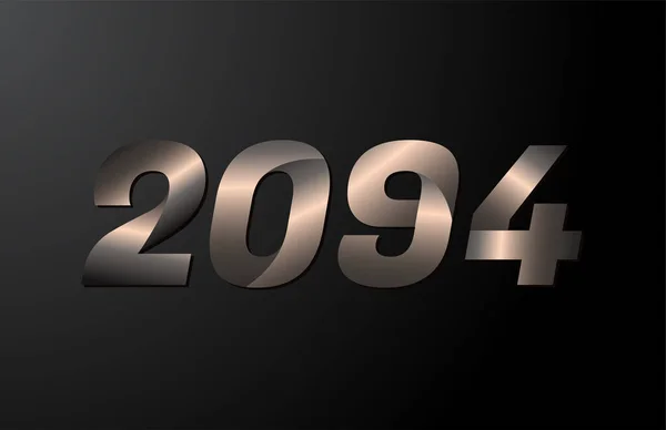 2094 Rok Logogram 2094 Nový Rok Vektor Izolované Černém Pozadí — Stockový vektor