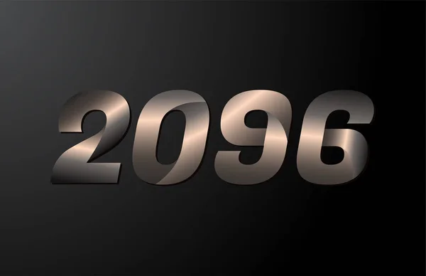2096 Year Logotype 2096 New Year Vector Isolated Black Background — Stock Vector