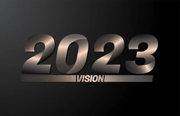 2023 Con Texto Visión Visión 2023 Vector Año Nuevo Aislado — Archivo Imágenes Vectoriales