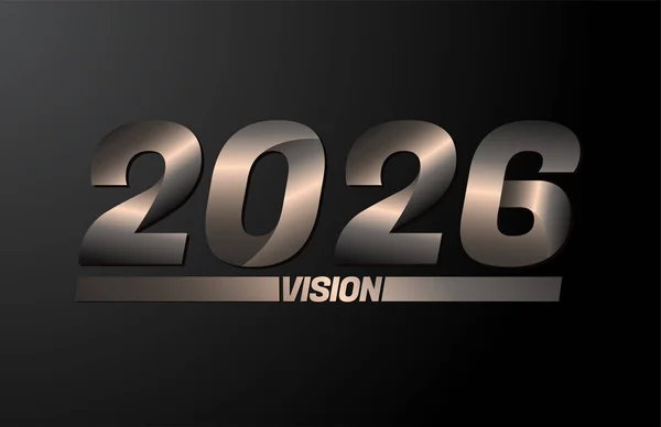 2026 Текстом Бачення Вектор Нового Року 2026 Ізольовано Чорному Тлі — стоковий вектор