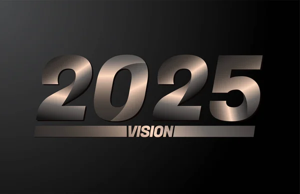2025 Visio Teksti Visio 2025 Uusi Vuosi Vektori Eristetty Musta — vektorikuva