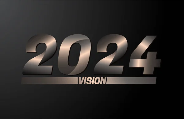 2024 Dengan Teks Penglihatan Visi 2024 Vektor Tahun Baru Diisolasi - Stok Vektor