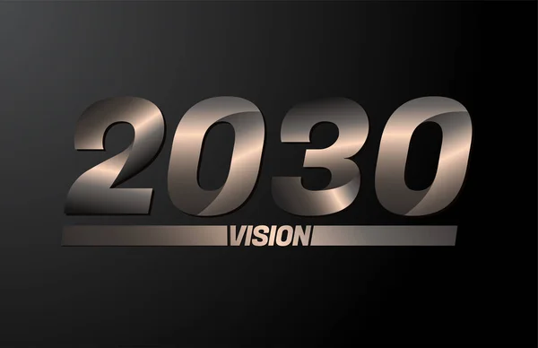 2030 Com Texto Visão Visão 2030 Vetor Ano Novo Isolado —  Vetores de Stock