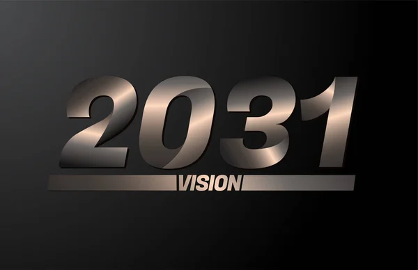 2031 Con Texto Visión Visión 2031 Vector Año Nuevo Aislado — Archivo Imágenes Vectoriales