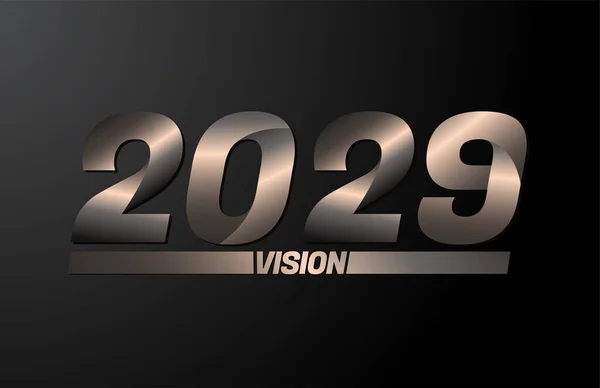 2029 Vizuálním Textem Vize 2029 Nový Rok Vektor Izolované Černém — Stockový vektor