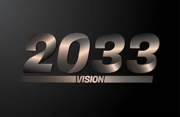 2033 Dengan Teks Visi Visi 2033 Tahun Baru Vektor Diisolasi - Stok Vektor