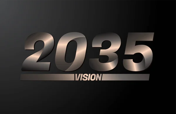 2035 Dengan Teks Penglihatan Vektor Tahun Baru 2035 Diisolasi Dengan - Stok Vektor