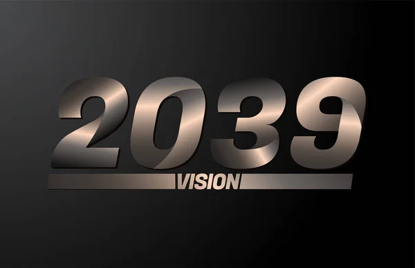 2039 Con Texto Visión Visión 2039 Vector Año Nuevo Aislado — Archivo Imágenes Vectoriales