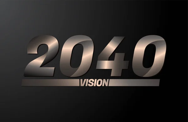 2040 Dengan Teks Penglihatan Vektor Tahun Baru 2040 Diisolasi Dengan - Stok Vektor