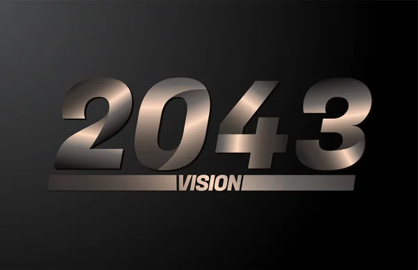 2043 Текстом Бачення Вектор 2043 Року Нового Року Ізольовано Чорному — стоковий вектор