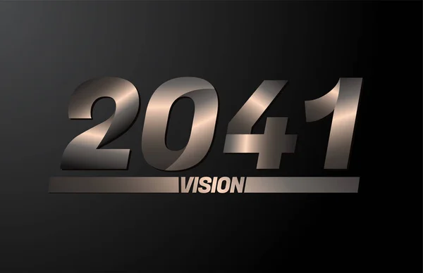 2041 Текстом Бачення Вектор 2041 Року Нового Року Ізольовано Чорному — стоковий вектор