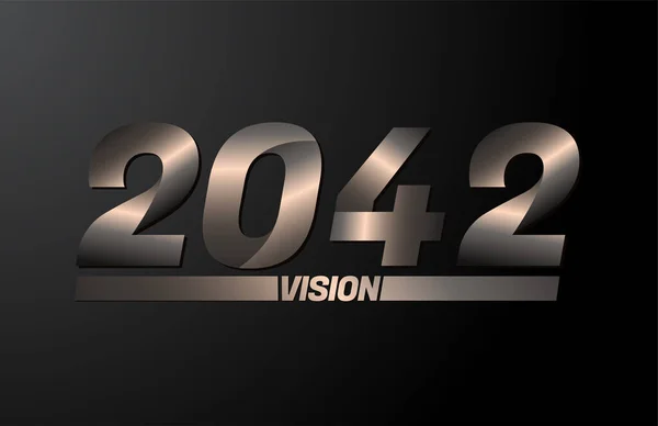 2042 Dengan Teks Visi Visi 2042 Tahun Baru Vektor Diisolasi - Stok Vektor