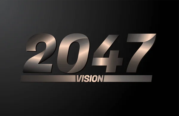 2047 Dengan Teks Visi Visi 2047 Tahun Baru Vektor Diisolasi - Stok Vektor