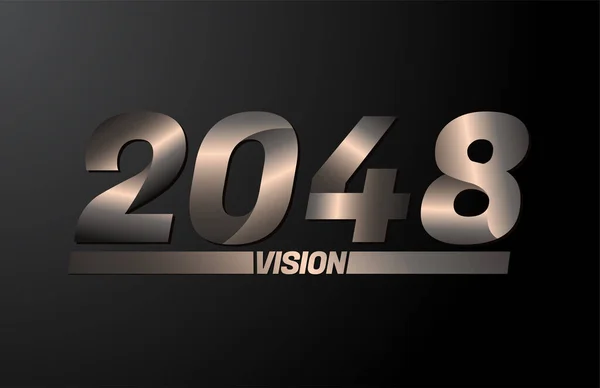 2048 Con Testo Visione Visione 2048 Nuovo Anno Vettore Isolato — Vettoriale Stock