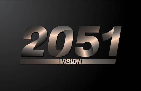 2051 Textem Vize Vize 2051 Nový Rok Vektor Izolované Černém — Stockový vektor