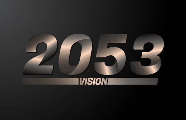2053 Com Texto Visão Visão 2053 Vetor Ano Novo Isolado —  Vetores de Stock