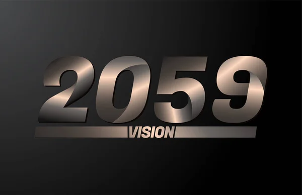 2059 Vision Text Vision 2059 New Year Vector Isolated Black — Stock Vector