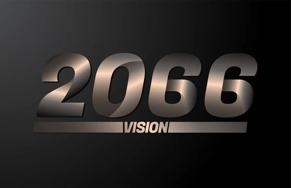 2066 Dengan Teks Penglihatan Vektor Tahun Baru 2066 Diisolasi Dengan - Stok Vektor