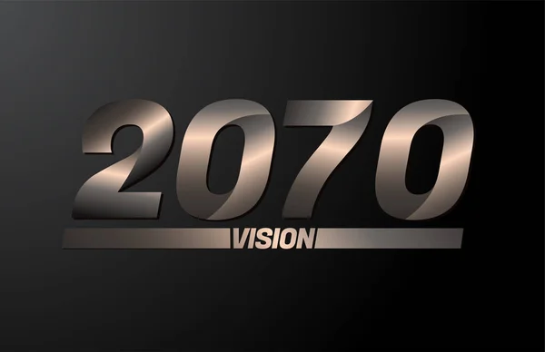 2070 Látás Szöveg Látás 2070 Újévi Vektor Elszigetelt Fekete Háttér — Stock Vector