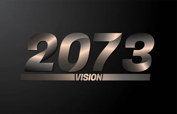 2073 Vision Text Vision 2073 New Year Vector Isolated Black — Stock Vector