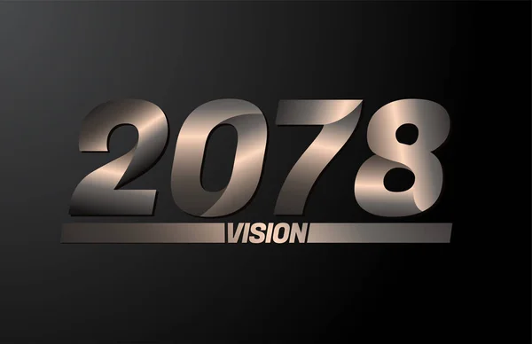 2078与视觉文字 视觉2078新年矢量分离的黑色背景 — 图库矢量图片