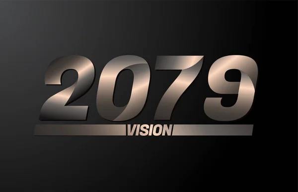 2079 Con Texto Visión Visión 2022 Vector Año Nuevo Aislado — Vector de stock
