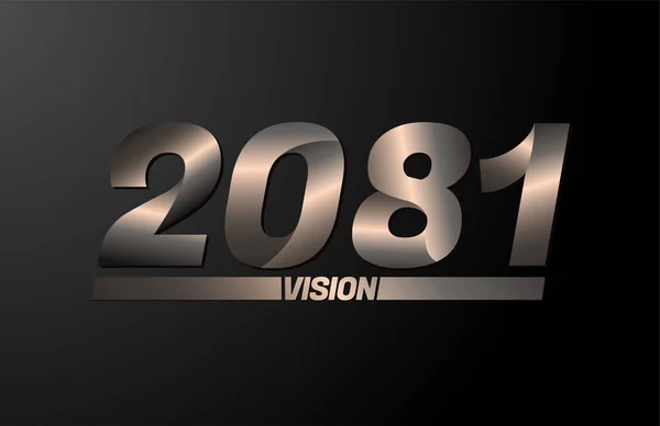 2081 Avec Texte Vision Vision 2081 Vecteur Nouvelle Année Isolé — Image vectorielle