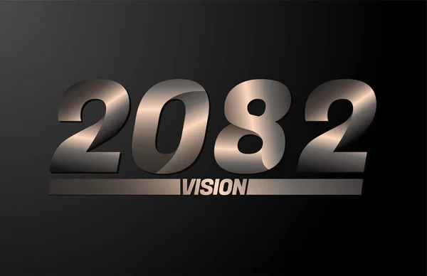 2082 Avec Texte Vision Vision 2082 Vecteur Nouvelle Année Isolé — Image vectorielle