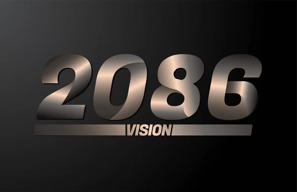 2086与视觉文字 视觉2086新年矢量分离的黑色背景 — 图库矢量图片