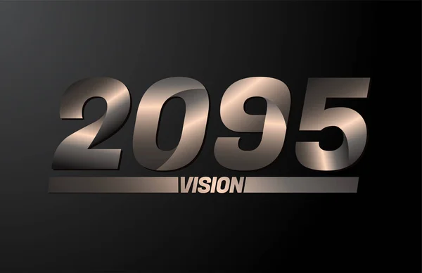 2095 Vision Text Vision 2095 New Year Vector Isolated Black — Stock Vector
