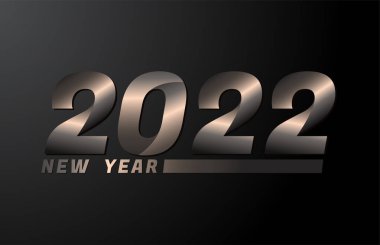 2022 Siyah zemin üzerinde izole edilmiş Vektör, 2022 yeni yıl tasarım şablonu